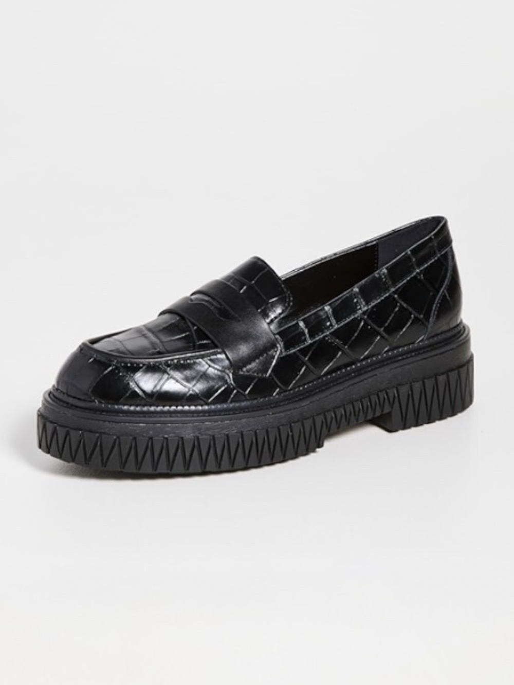 New Schutz Women's Viola Weekend Loafer Black Croc Shoes Slip On S214140027 - Picture 4 of 6